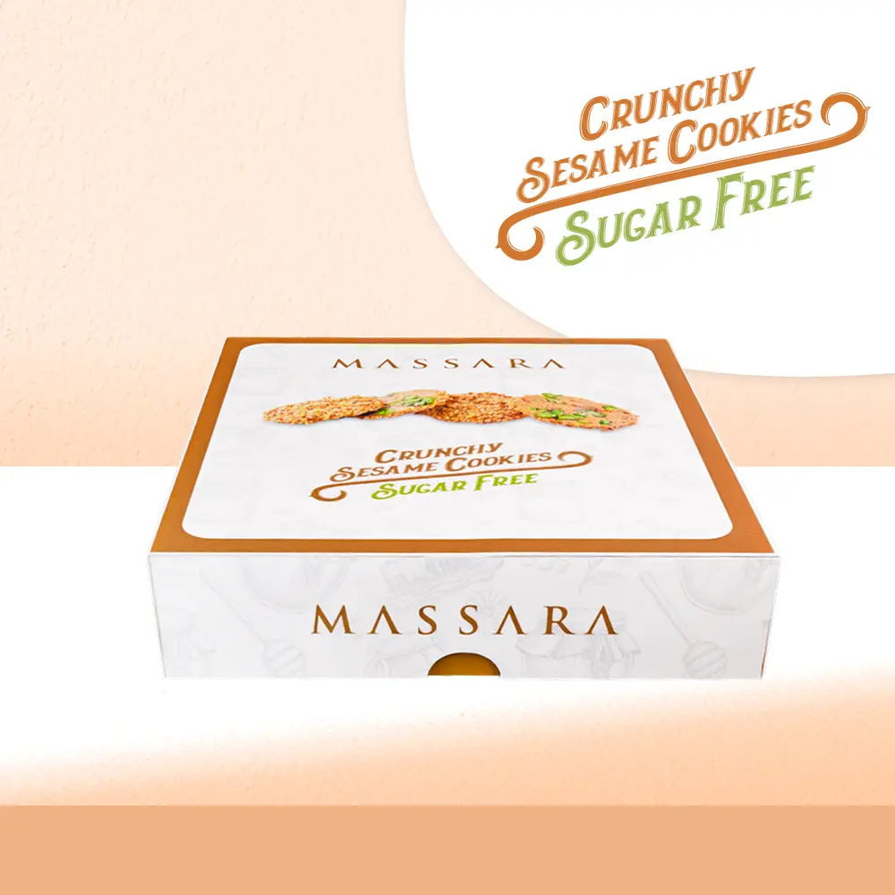 Crunchy Sesame Cookies Sugar Free 200 gr Crunchy Sesame Cookies Sugar Free 200 gr