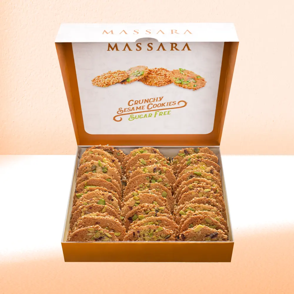Crunchy Sesame Cookies Sugar Free 200 gr Crunchy Sesame Cookies Sugar Free 200 gr