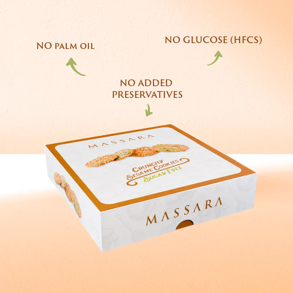 Crunchy Sesame Cookies Sugar Free 200 gr Crunchy Sesame Cookies Sugar Free 200 gr