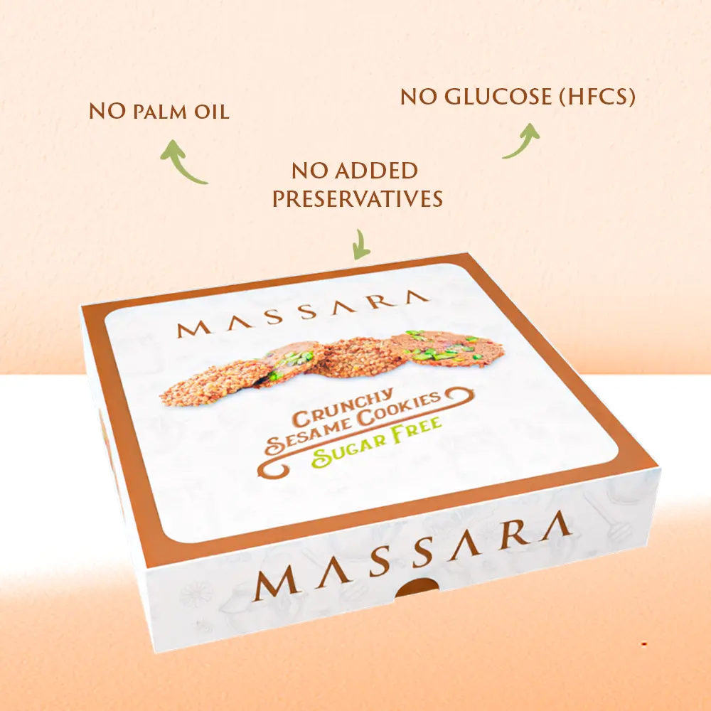 Crunchy Sesame Cookies Sugar Free 400 gr Crunchy Sesame Cookies Sugar Free 400 gr