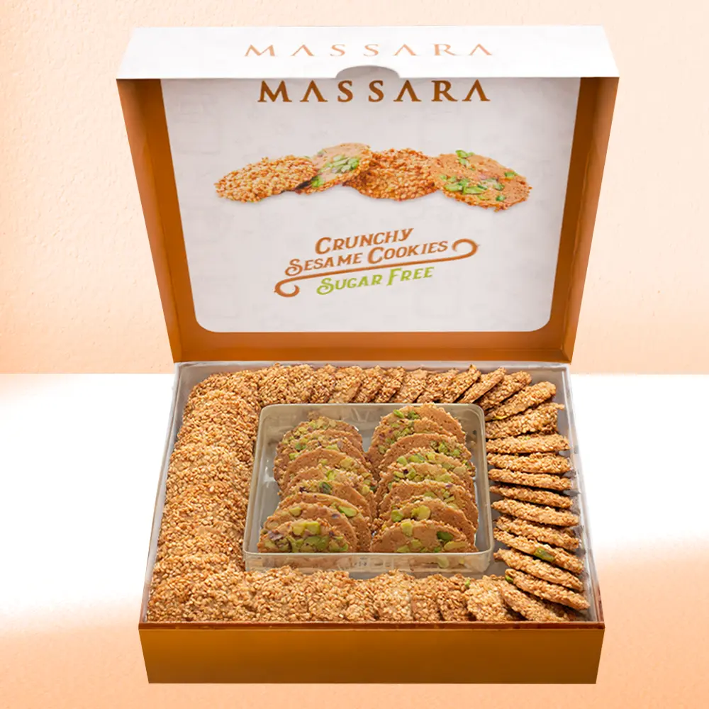 Crunchy Sesame Cookies Sugar Free 400 gr Crunchy Sesame Cookies Sugar Free 400 gr